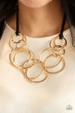 Spiraling Out of Couture Gold Necklace-Jewelry-Ericka C Wise, $5 Jewelry-Ericka C Wise, $5 Jewelry Paparazzi accessories jewelry ericka champion wise elite consultant life of the party fashion fix lead and nickel free florida palm bay melbourne