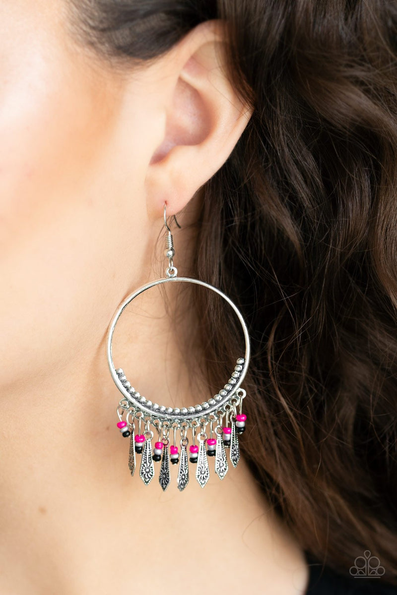 Floral serenity blue earring paparazzi new arrivals