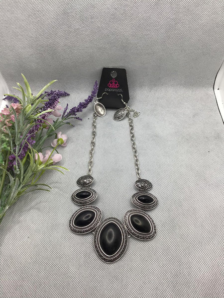 Vintage Black Stone Necklace-Jewelry-Paparazzi Accessories-Ericka C Wise, $5 Jewelry Paparazzi accessories jewelry ericka champion wise elite consultant life of the party fashion fix lead and nickel free florida palm bay melbourne