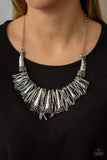 In the Mane-Stream Silver Necklace-Jewelry-Paparazzi Accessories-Ericka C Wise, $5 Jewelry Paparazzi accessories jewelry ericka champion wise elite consultant life of the party fashion fix lead and nickel free florida palm bay melbourne