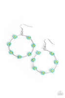 Dainty Daisies Blue Earrings-Jewelry-Paparazzi Accessories-Ericka C Wise, $5 Jewelry Paparazzi accessories jewelry ericka champion wise elite consultant life of the party fashion fix lead and nickel free florida palm bay melbourne