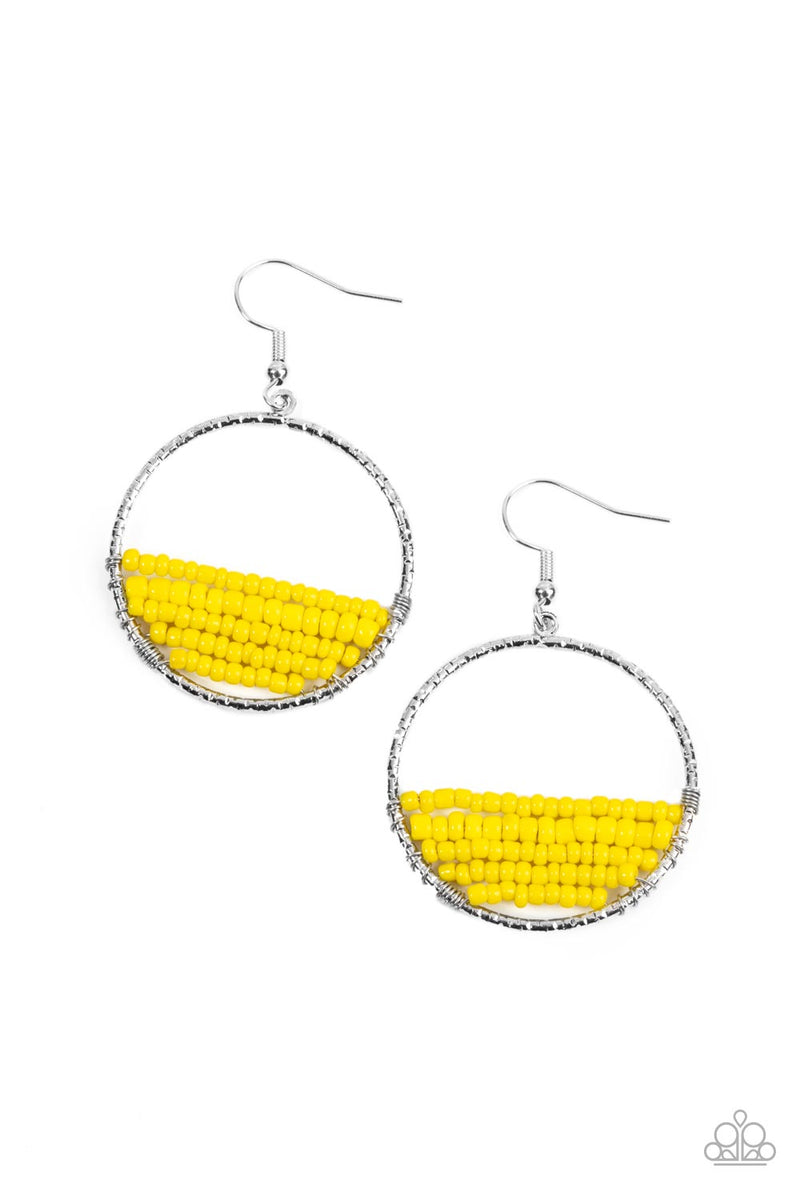 Yellow seed shop bead earrings paparazzi
