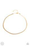 Flat Out Fierce Gold Necklace-Jewelry-Paparazzi Accessories-Ericka C Wise, $5 Jewelry Paparazzi accessories jewelry ericka champion wise elite consultant life of the party fashion fix lead and nickel free florida palm bay melbourne