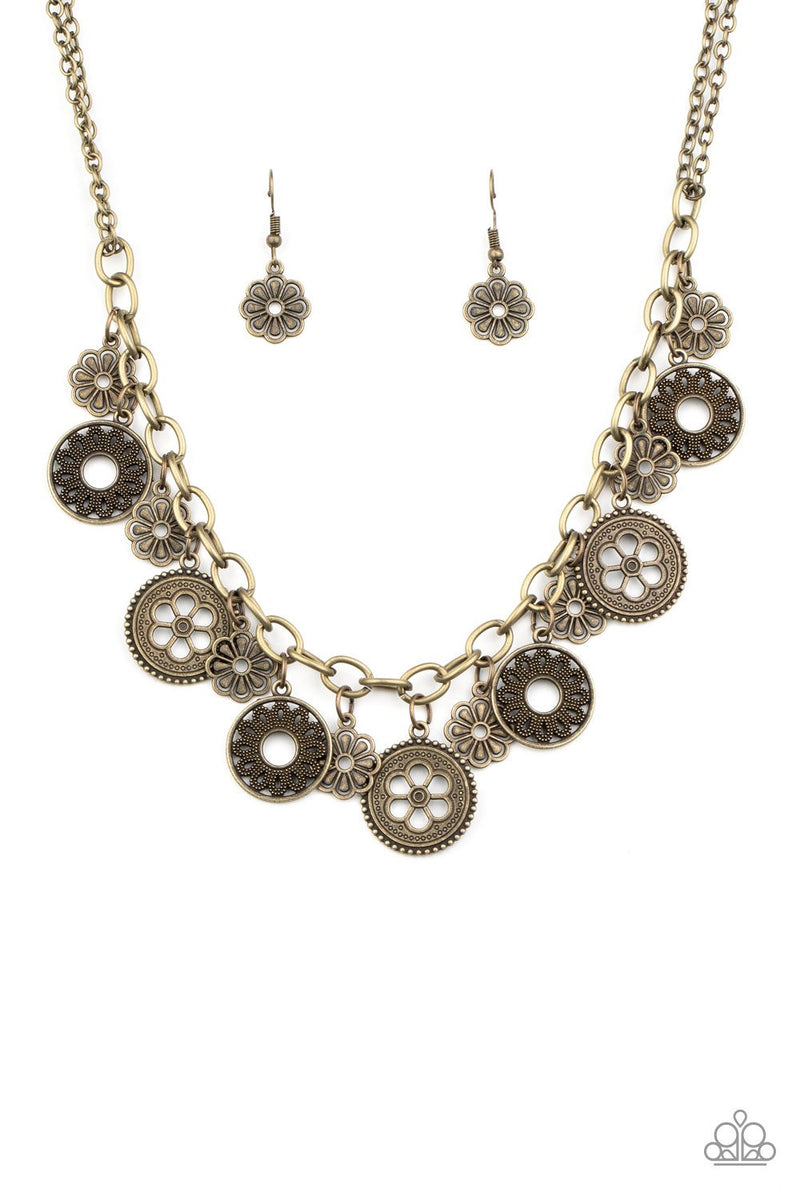 Meadow masquerade shop brass necklace paparazzi