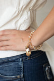 Leaving so Swoon Gold Bracelet-Jewelry-Paparazzi Accessories-Ericka C Wise, $5 Jewelry Paparazzi accessories jewelry ericka champion wise elite consultant life of the party fashion fix lead and nickel free florida palm bay melbourne