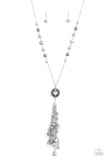 Tasseled Treasure Silver Necklace-Jewelry-Paparazzi Accessories-Ericka C Wise, $5 Jewelry Paparazzi accessories jewelry ericka champion wise elite consultant life of the party fashion fix lead and nickel free florida palm bay melbourne