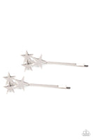 Suddenly Starstruck Silver Hair Accessory-Jewelry-Paparazzi Accessories-Ericka C Wise, $5 Jewelry Paparazzi accessories jewelry ericka champion wise elite consultant life of the party fashion fix lead and nickel free florida palm bay melbourne