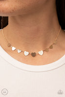 Dainty Desire Gold Necklace-Jewelry-Paparazzi Accessories-Ericka C Wise, $5 Jewelry Paparazzi accessories jewelry ericka champion wise elite consultant life of the party fashion fix lead and nickel free florida palm bay melbourne