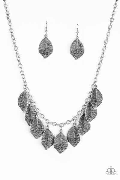 A True Be-Leaf-er Silver Necklace-Jewelry-Paparazzi Accessories-Ericka C Wise, $5 Jewelry Paparazzi accessories jewelry ericka champion wise elite consultant life of the party fashion fix lead and nickel free florida palm bay melbourne