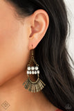 A Flare for Fierceness Brass Earrings-Jewelry-Paparazzi Accessories-Ericka C Wise, $5 Jewelry Paparazzi accessories jewelry ericka champion wise elite consultant life of the party fashion fix lead and nickel free florida palm bay melbourne