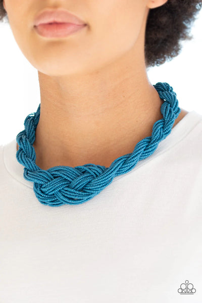 A Standing Ovation Blue Necklace-Jewelry-Paparazzi Accessories-Ericka C Wise, $5 Jewelry Paparazzi accessories jewelry ericka champion wise elite consultant life of the party fashion fix lead and nickel free florida palm bay melbourne