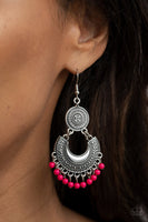 Yes I Cancun Pink Earrings-Jewelry-Paparazzi Accessories-Ericka C Wise, $5 Jewelry Paparazzi accessories jewelry ericka champion wise elite consultant life of the party fashion fix lead and nickel free florida palm bay melbourne
