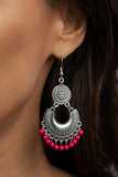 Yes I Cancun Pink Earrings-Jewelry-Paparazzi Accessories-Ericka C Wise, $5 Jewelry Paparazzi accessories jewelry ericka champion wise elite consultant life of the party fashion fix lead and nickel free florida palm bay melbourne