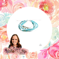 Holographic Hike Blue Bracelet-Jewelry-Paparazzi Accessories-Ericka C Wise, $5 Jewelry Paparazzi accessories jewelry ericka champion wise elite consultant life of the party fashion fix lead and nickel free florida palm bay melbourne