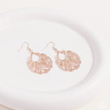 Frilly Finesse Rose Gold Earrings-Jewelry-Paparazzi Accessories-Ericka C Wise, $5 Jewelry Paparazzi accessories jewelry ericka champion wise elite consultant life of the party fashion fix lead and nickel free florida palm bay melbourne