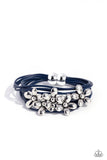 Here Comes the Bloom Blue Magnetic Bracelet-Jewelry-Paparazzi Accessories-Ericka C Wise, $5 Jewelry Paparazzi accessories jewelry ericka champion wise elite consultant life of the party fashion fix lead and nickel free florida palm bay melbourne