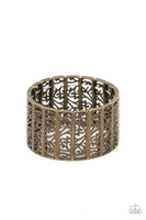 Ornate Orchards Brass Bracelet-Jewelry-Paparazzi Accessories-Ericka C Wise, $5 Jewelry Paparazzi accessories jewelry ericka champion wise elite consultant life of the party fashion fix lead and nickel free florida palm bay melbourne