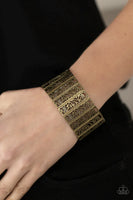 Ornate Orchards Brass Bracelet-Jewelry-Paparazzi Accessories-Ericka C Wise, $5 Jewelry Paparazzi accessories jewelry ericka champion wise elite consultant life of the party fashion fix lead and nickel free florida palm bay melbourne