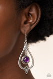 Ethereal Emblem Purple Earrings-Jewelry-Paparazzi Accessories-Ericka C Wise, $5 Jewelry Paparazzi accessories jewelry ericka champion wise elite consultant life of the party fashion fix lead and nickel free florida palm bay melbourne