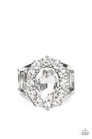 Moxie Magic White Ring-Jewelry-Paparazzi Accessories-Ericka C Wise, $5 Jewelry Paparazzi accessories jewelry ericka champion wise elite consultant life of the party fashion fix lead and nickel free florida palm bay melbourne