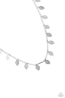 Leaf a Light On Silver Necklace-Jewelry-Paparazzi Accessories-Ericka C Wise, $5 Jewelry Paparazzi accessories jewelry ericka champion wise elite consultant life of the party fashion fix lead and nickel free florida palm bay melbourne