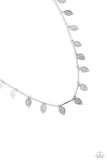 Leaf a Light On Silver Necklace-Jewelry-Paparazzi Accessories-Ericka C Wise, $5 Jewelry Paparazzi accessories jewelry ericka champion wise elite consultant life of the party fashion fix lead and nickel free florida palm bay melbourne