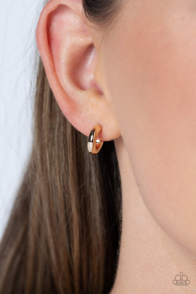 Catwalk Curls Gold Hoop Earrings-Jewelry-Paparazzi Accessories-Ericka C Wise, $5 Jewelry Paparazzi accessories jewelry ericka champion wise elite consultant life of the party fashion fix lead and nickel free florida palm bay melbourne