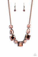 Elevated Edge Copper Necklace-Jewelry-Paparazzi Accessories-Ericka C Wise, $5 Jewelry Paparazzi accessories jewelry ericka champion wise elite consultant life of the party fashion fix lead and nickel free florida palm bay melbourne