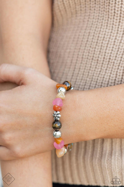 Garden Party Pattern Orange Bracelet-Jewelry-Paparazzi Accessories-Ericka C Wise, $5 Jewelry Paparazzi accessories jewelry ericka champion wise elite consultant life of the party fashion fix lead and nickel free florida palm bay melbourne