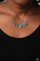 Lunar Has It Silver Necklace-Jewelry-Paparazzi Accessories-Ericka C Wise, $5 Jewelry Paparazzi accessories jewelry ericka champion wise elite consultant life of the party fashion fix lead and nickel free florida palm bay melbourne