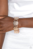 Filigree Fanfare Rose Gold Bracelet-Jewelry-Paparazzi Accessories-Ericka C Wise, $5 Jewelry Paparazzi accessories jewelry ericka champion wise elite consultant life of the party fashion fix lead and nickel free florida palm bay melbourne