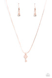 Love Locked Rose Gold Necklace-Jewelry-Paparazzi Accessories-Ericka C Wise, $5 Jewelry Paparazzi accessories jewelry ericka champion wise elite consultant life of the party fashion fix lead and nickel free florida palm bay melbourne