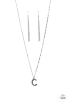 Leave Your Initials Silver C Necklace-Jewelry-Paparazzi Accessories-Ericka C Wise, $5 Jewelry Paparazzi accessories jewelry ericka champion wise elite consultant life of the party fashion fix lead and nickel free florida palm bay melbourne
