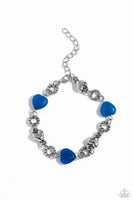 I Can Feel Your Heartbeat Blue Necklace-Jewelry-Paparazzi Accessories-Ericka C Wise, $5 Jewelry Paparazzi accessories jewelry ericka champion wise elite consultant life of the party fashion fix lead and nickel free florida palm bay melbourne