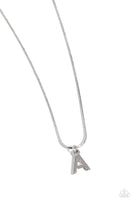 Seize the Initial - Silver Necklace- A-Jewelry-Paparazzi Accessories-Ericka C Wise, $5 Jewelry Paparazzi accessories jewelry ericka champion wise elite consultant life of the party fashion fix lead and nickel free florida palm bay melbourne