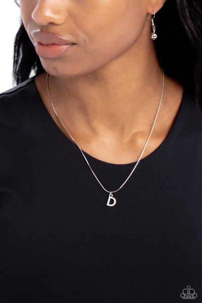 Seize the Initial - Silver Necklace - D-Jewelry-Paparazzi Accessories-Ericka C Wise, $5 Jewelry Paparazzi accessories jewelry ericka champion wise elite consultant life of the party fashion fix lead and nickel free florida palm bay melbourne