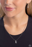 Seize the Initial - Silver Necklace - E-Jewelry-Paparazzi Accessories-Ericka C Wise, $5 Jewelry Paparazzi accessories jewelry ericka champion wise elite consultant life of the party fashion fix lead and nickel free florida palm bay melbourne