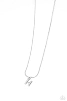 Seize the Initial - Silver Necklace - H-Jewelry-Paparazzi Accessories-Ericka C Wise, $5 Jewelry Paparazzi accessories jewelry ericka champion wise elite consultant life of the party fashion fix lead and nickel free florida palm bay melbourne