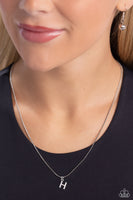 Seize the Initial - Silver Necklace - H-Jewelry-Paparazzi Accessories-Ericka C Wise, $5 Jewelry Paparazzi accessories jewelry ericka champion wise elite consultant life of the party fashion fix lead and nickel free florida palm bay melbourne