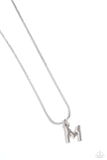 Seize the Initial - Silver Necklace - M-Jewelry-Paparazzi Accessories-Ericka C Wise, $5 Jewelry Paparazzi accessories jewelry ericka champion wise elite consultant life of the party fashion fix lead and nickel free florida palm bay melbourne