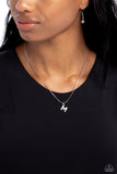 Seize the Initial - Silver Necklace - M-Jewelry-Paparazzi Accessories-Ericka C Wise, $5 Jewelry Paparazzi accessories jewelry ericka champion wise elite consultant life of the party fashion fix lead and nickel free florida palm bay melbourne