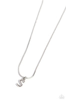 Seize the Initial - Silver Necklace - S-Jewelry-Paparazzi Accessories-Ericka C Wise, $5 Jewelry Paparazzi accessories jewelry ericka champion wise elite consultant life of the party fashion fix lead and nickel free florida palm bay melbourne