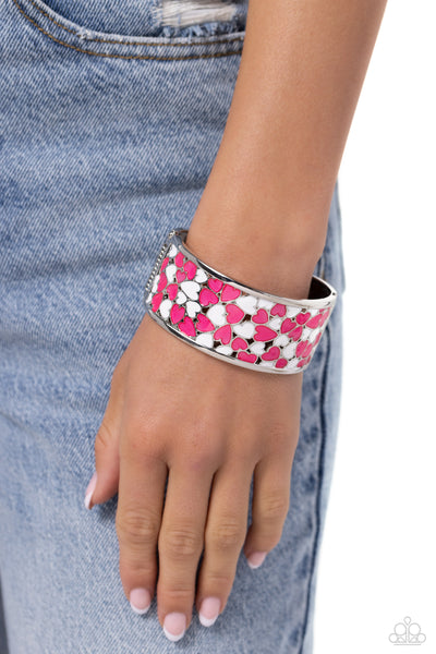 Penchant for Patterns Pink Bracelet-Jewelry-Paparazzi Accessories-Ericka C Wise, $5 Jewelry Paparazzi accessories jewelry ericka champion wise elite consultant life of the party fashion fix lead and nickel free florida palm bay melbourne