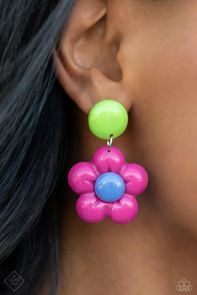 Poppin' Posies Pink Earrings-Jewelry-Paparazzi Accessories-Ericka C Wise, $5 Jewelry Paparazzi accessories jewelry ericka champion wise elite consultant life of the party fashion fix lead and nickel free florida palm bay melbourne