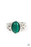 Crystals and Cat's Eye Green Ring-Jewelry-Paparazzi Accessories-Ericka C Wise, $5 Jewelry Paparazzi accessories jewelry ericka champion wise elite consultant life of the party fashion fix lead and nickel free florida palm bay melbourne