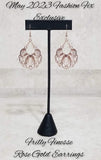 Frilly Finesse Rose Gold Earrings-Jewelry-Paparazzi Accessories-Ericka C Wise, $5 Jewelry Paparazzi accessories jewelry ericka champion wise elite consultant life of the party fashion fix lead and nickel free florida palm bay melbourne