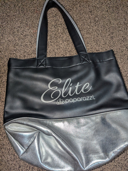 Silver & Black Leather Elite Bag-Ericka C Wise, $5 Jewelry -Ericka C Wise, $5 Jewelry Paparazzi accessories jewelry ericka champion wise elite consultant life of the party fashion fix lead and nickel free florida palm bay melbourne