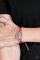 Without Skipping a Bead Red Bracelet-Jewelry-Paparazzi Accessories-Ericka C Wise, $5 Jewelry Paparazzi accessories jewelry ericka champion wise elite consultant life of the party fashion fix lead and nickel free florida palm bay melbourne