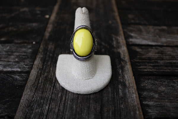 Vintage Yellow Ring-Jewelry-Paparazzi Accessories-Ericka C Wise, $5 Jewelry Paparazzi accessories jewelry ericka champion wise elite consultant life of the party fashion fix lead and nickel free florida palm bay melbourne