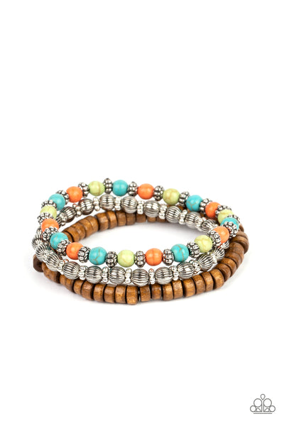 Escapade Route Multi Bracelet-Jewelry-Paparazzi Accessories-Ericka C Wise, $5 Jewelry Paparazzi accessories jewelry ericka champion wise elite consultant life of the party fashion fix lead and nickel free florida palm bay melbourne
